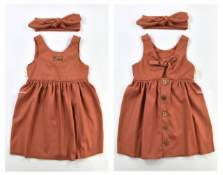 Dievčenské letné šaty - Regina, tehlové veľkosť: 104 (4roky)