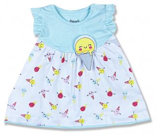Dievčenské letné šaty- Zmrzlina, mentolové veľkosť: 68 (4-6m)