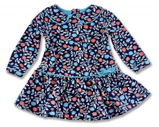 Dievčenské šaty- Klasik, modré veľkosť: 74 (6-9m)