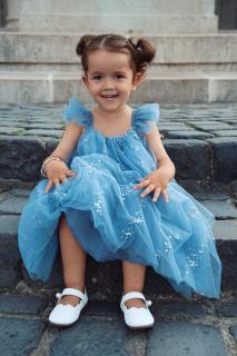 Dolly slávnostné šaty- Princess, modré veľkosť: 110 (5rokov)