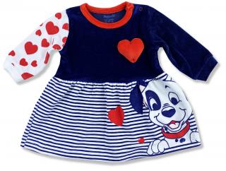 (oblečenie s MALOU VADOU)Semišové šaty pre bábätká - Psíček veľkosť: 62-68