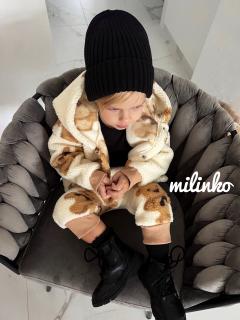 Teplý zimný 2dielny set unisex- Bear Exclusive, krémový veľkosť: 74 (6-9m)