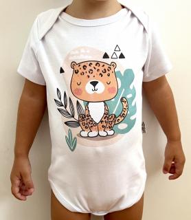 Unikátne detské body na krátky rukáv- Leopard v divočine veľkosť: 92 (18-24m)