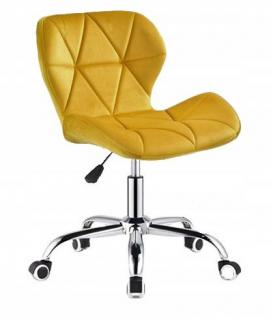 Kancelárska stolička zamatová Yellow