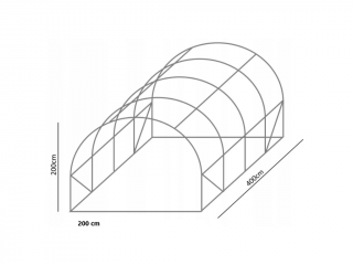 Konštrukcia k záhradnému fóliovníku 2x4m STANDARD