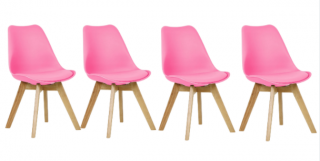 Sada stoličiek ružová škandinávsky štýl BASIC 3+1 ZADARMO