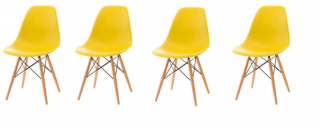 Sada žltých stoličiek škandinávsky štýl CLASSIC 3+1 ZADARMO!