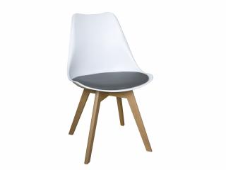 Stolička bielo-šedá škandinávsky štýl BASIC
