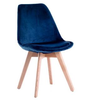 Zamatová stolička škandinávsky štýl BLUE GLAMOR