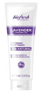 BIOFRESH Lavender Organic Oil Zmäkčujúci krém na nohy s organickým levanduľovým olejom Lavender 75ml