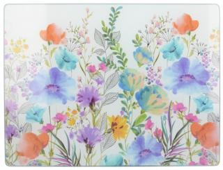 Creative Tops Sklenená krájacia doska Meadow Floral 40 x 30 cm, 1 ks