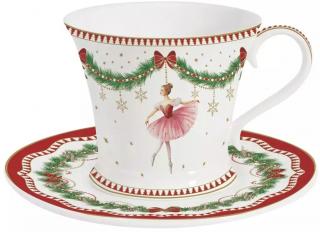 Easy LifeMagie De Noel Porcelánový hrnček s podšálkom, 2ks