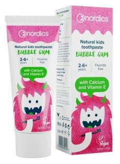 NORDICS BIO Detská zubná pasta Bubble Gum, 50 ml