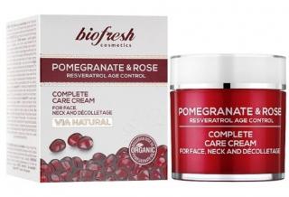 Ošetrujúci krém na tvár, krk a dekolt proti starnutiu Pomegranate & Rose 200ml