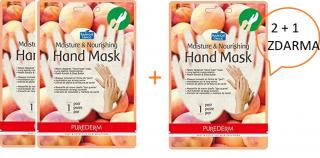 Purederm Hydratačná a výživná maska na ruky s výťažkami z broskýň AKCIA 2 + 1