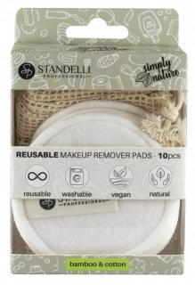 Standelli professional Simply Nature Odličovacie tampóny prateľné z bavlny a bambusu 10 ks