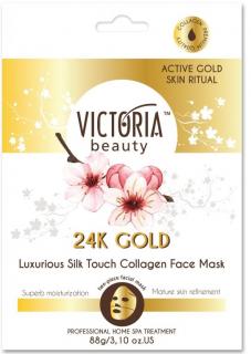 Victoria beauty 24K Gold Silk Luxusná hydrogélová maska s kolagénom a kyselinou hyalurónovou