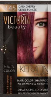 Victoria Beauty Keratin Therapy Tónovací šampón na vlasy V 45, Dark Cherry, 4-8 umytí