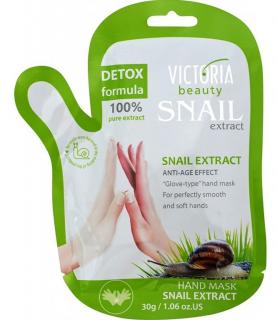 Victoria Beauty Snail extract Hydratačná maska na ruky so slimačím extraktom, 1 pár