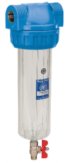 Vodný filter na mechanickú filtraciu alebo úpravu tvrdej vody, FHPR-B-AQ, Pripojenie: 1 , Veľkosť: 10  s odkaľovacím ventilom