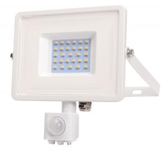 Biely LED reflektor 50W s pohybovým snímačom Premium Denná biela
