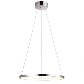 Chrómové závesné LED svietidlo Lune okrúhly 40cm 25W