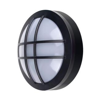Čierne LED stropné/nástenné svietidlo guľaté s mriežkou 13W IP65