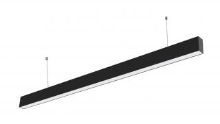 Čierne lineárne závesné LED svietidlo 40W Premium Teplá biela