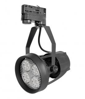 Čierne lištové svietidlo 3F + LED žiarovka 35W Denná biela