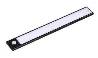 Čierne nábytkové LED svietidlo 30cm 1,5W s pohybovým čidlom