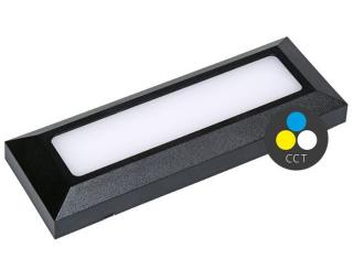 Čierne tenké fasádne LED svietidlo obdĺžnikové 6W IP65 CCT