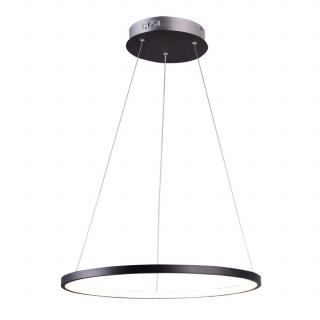 Čierne závesné LED svietidlo Lune okrúhle 29cm 18W