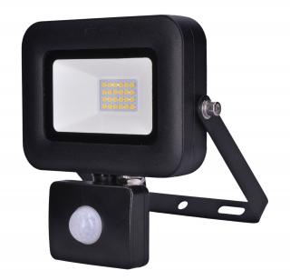 Čierny LED reflektor 20W s pohybovým snímačom