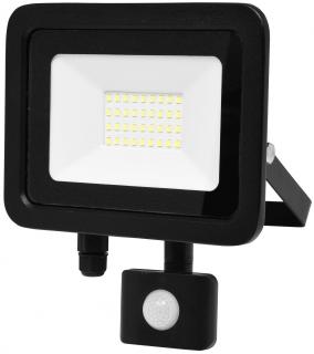 Čierny LED reflektor 30W s pohybovym čidlom