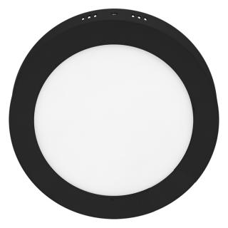 Čierny prisadený LED panel guľatý 170mm 12W Denná biela