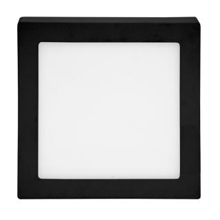 Čierny prisadený LED panel hranatý 120x120mm 6W Denná biela