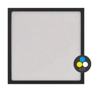 Čierny prisadený LED panel s tenkým rámčekom hranatý 225 x 225mm 21W CCT Premium