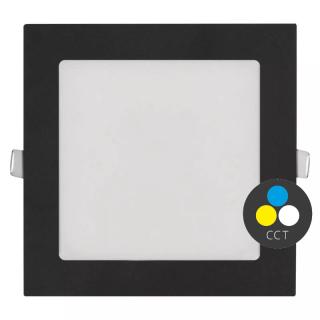 Čierny vstavaný LED panel hranatý 170 x 170mm 12,5W CCT Premium
