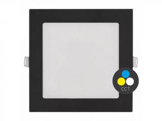 Čierny vstavaný LED panel hranatý 174 x 174mm 12W 24V CCT