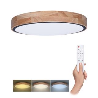 Drevené LED stropné svietidlo okrúhle 400mm 24/48W CCT s DO