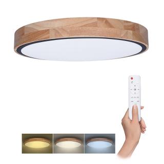 Drevené LED stropné svietidlo okrúhle 510mm 32/60W CCT s DO
