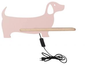 Nástenné svietidlo policové 5W, ružový pes - s napájacím káblom