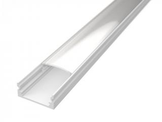 Nástenný profil pre LED pásiky N3 biely Profil + Nacvakávacie priehľadný kryt 2m