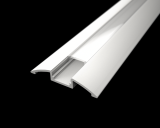 Nástenný profil pre LED pásiky N4 biely Profil bez difuzoru (krytu) 1m