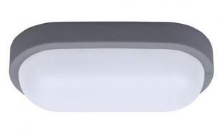 Šedé LED stropné/nástenné oválne svietidlo 20W I54