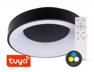 SMART TUYA Čierne LED stropné svietidlo guľaté 480mm 48W CCT s DO