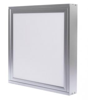 Strieborný prisadený LED panel s rámčekom 300 x 300mm 18W Premium TEPLÁ BIELA - POŠKRÁBANÝ RÁMČEK