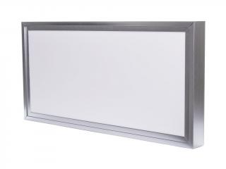 Strieborný prisadený LED panel s rámčekom 300 x 600mm 24W Premium Denná biela