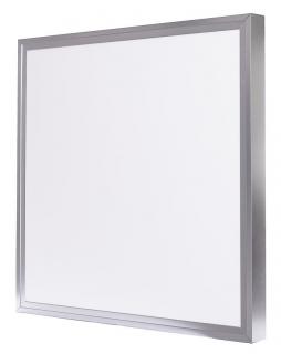 Strieborný prisadený LED panel s rámčekom 600 x 600mm 40W Premium Studená biela