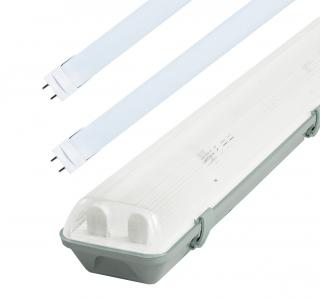 Žiarivkové teleso 150cm IP65 + 2x LED trubice 24W 160lm/W Premium